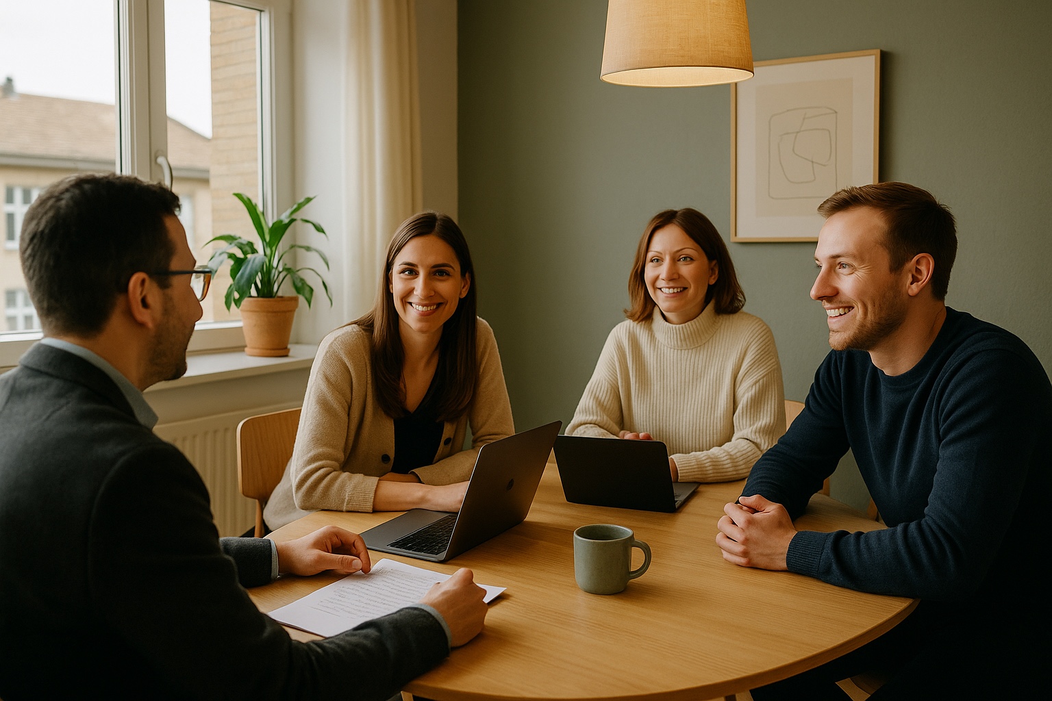 People discussing a project