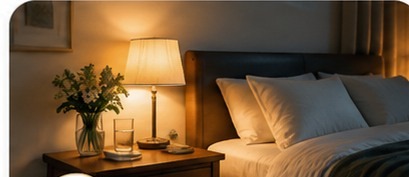 Calm bedroom prepared for passive night support