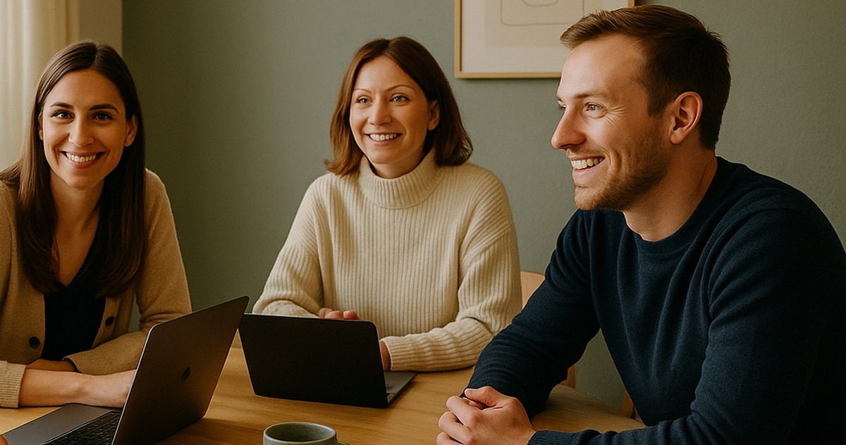Two adults in a supportive conversation